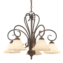 Golden Canada 8606-D5 RBZ-TEA - Wry Lighting Homestead 5-light Chandelier in Rubbed Bronze